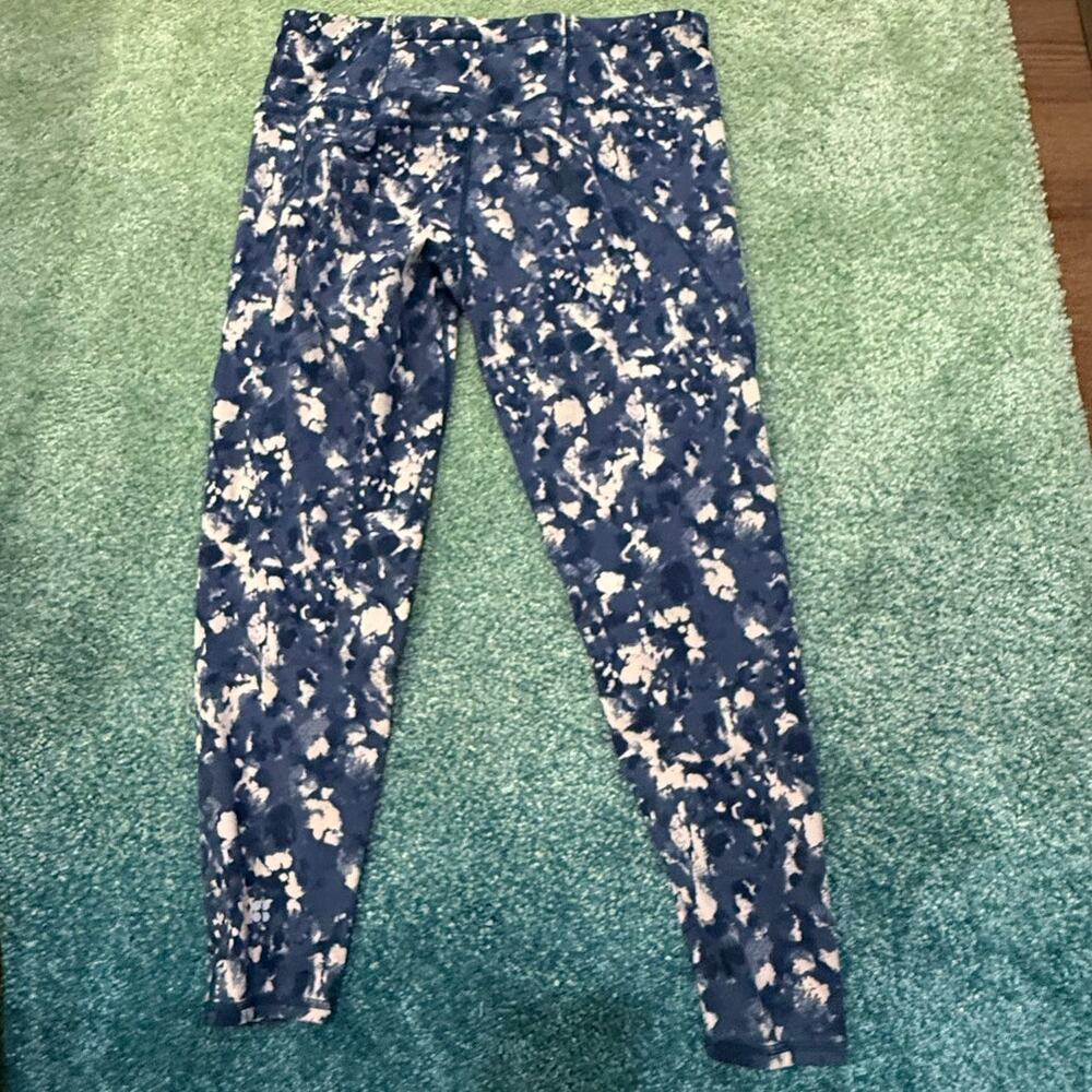 Sweaty Betty Power 7/8 Leggings XL Navy Blue White Abstract Print 24"